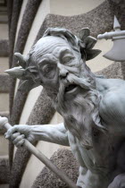 Austria, Vienna, Detail of a figure on the Michaelertrakt, the southern gateway into the Hofburg Palace. The statues and figures include Heracles, the greatest of the Greek heroes, and represent Austr...