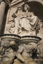 Austria, Vienna, Danubius Fountain at the Albertina Museum.