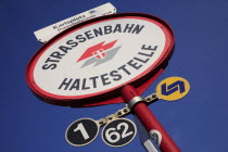 Austria, Vienna, Tram Stop sign.