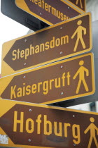 Austria, Vienna, Signs & directions.