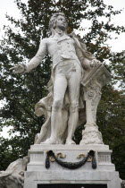 Austria, Vienna, Statue of Mozart in the Burggarten.