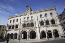 Portugal, Lisbon, Rossio Railway Station entrance.