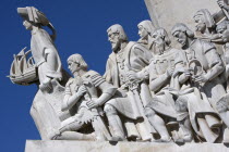 Portugal, Lisbon, Belem, Detail of the Monument to the Discoveries.