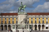 Portugal, Lisbon, Statue of King Jose 1 in Praca do Comercio.