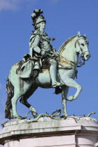 Portugal, Lisbon, Statue of King Jose 1 in Praca do Comercio.