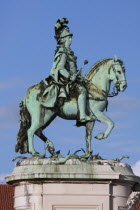 Portugal, Lisbon, Statue of King Jose 1 in Praca do Comercio.