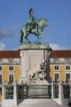 Portugal, lisbon, Statue of King Jose 1 in Praca do Comercio.