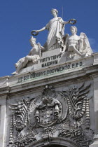 Portugal, Lisbon, Triumph Arch in Praca do Comercio.