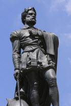 Portugal, Estremadura, Lisbon, Statue of Luis de Camoes in Praca Luis de Camoes square in the Chiado district.