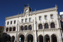 Portugal. Estremadura, Lisbon, Rossio Railway Station exterior.