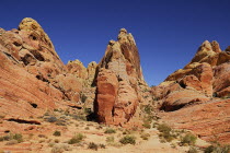 USA, Nevada, Valley of Fire State Park, detail of rock faces.