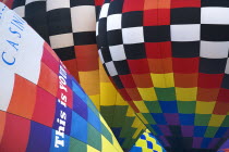 USA, New Mexico, Albuquerque, Annual balloon fiesta, Colourful hot air balloons.