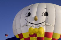 USA, New Mexico, Albuquerque, Annual balloon fiesta, Colourful hot air balloons.