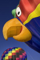 USA, New Mexico, Albuquerque, Annual balloon fiesta, Colourful hot air balloons.