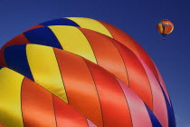 USA, New Mexico, Albuquerque, Annual balloon fiesta, Colourful hot air balloons.