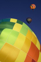 USA, New Mexico, Albuquerque, Annual balloon fiesta, Colourful hot air balloons.