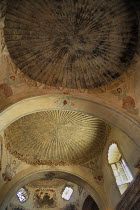 USA, Arizona, Tucson, Mission Church of San Xavier del Bac interior detail.