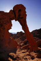 USA, Nevada, Valley of Fire State Park, Elephant shape rock formation.