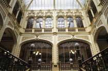 Mexico, Federal District, Mexico City, Art Nouveau interior of the Correo Central main Post Office.