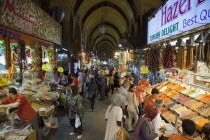 Turkey, Istanbul, Eminonu, Misir Carsisi, Spice Market interior.