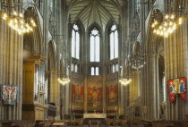 England, West Sussex, Shoreham-by-Sea, Lancing College Chapel interior.