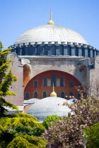 Turkey, Istanbul, Sultanahmet, Haghia Sophia central dome of the former Byzantine Church and later Mosque now a museum.