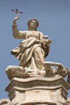 Italy, Sicily, Palermo, Statue of Saint Rosalia outside Cathedral.