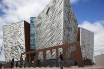 Ireland, North, Belfast, Titanic Quarter, Visitor centre designed by Civic Arts & Eric R Kuhne.