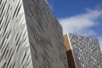 Ireland, North, Belfast, Titanic Quarter, Visitor centre designed by Civic Arts & Eric R Kuhne.