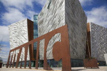 Ireland, North, Belfast, Titanic Quarter, Visitor centre designed by Civic Arts & Eric R Kuhne.