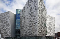 Ireland, North, Belfast, Titanic Quarter, Visitor centre designed by Civic Arts & Eric R Kuhne.