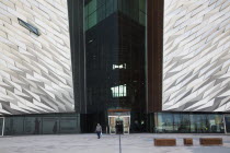 Ireland, North, Belfast, Titanic Quarter, Visitor centre designed by Civic Arts & Eric R Kuhne.