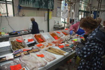 Ireland, North, Belfast, St Georges Market, fresh fish display.