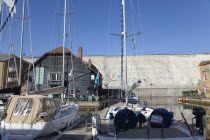 England, East Sussex, Brighton, boats for sale in the Marina.