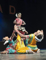 India, Dance, the Gotipuas from Orissa, interpret the traditional Gotipuan dance in which young boys danced dressed as females.