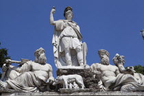 Italy, Lazio, Rome, Statue at the Piazza del Popolo.