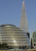 England, London, The Shard with City Hall in the foreground.