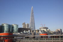 England, London, Southwark southbank, The Shard skyscraper designed by Renzo Piano in the city's London Bridge Quarter.