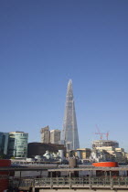 England, London, Southwark southbank, The Shard skyscraper designed by Renzo Piano in the city's London Bridge Quarter.