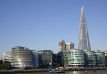 England, London, Southwark southbank, The Shard skyscraper designed by Renzo Piano in the city's London Bridge Quarter.