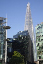 England, London, Southwark southbank, The Shard skyscraper designed by Renzo Piano in the city's London Bridge Quarter.