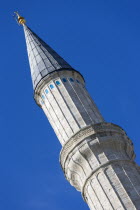 Turkey, Istanbul, Sultanahmet, Haghia Sophia minaret.