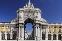 Portugal, Estremadura, Lisbon, Praco do Comercio, Arco da Rua Augusta.