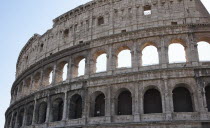 Italy, Lazio, Rome, View of the the ancient Roman Coliseum ruins.