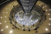 Berlin, Germany, Reichstag Dome at night.