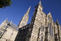 England, Wiltshire, Salisbury, Exterior of the Cathedral.