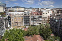 Spain, Catalonia, Barcelona, Eixample, view over residential apartment buildings.