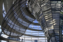 Germany, Berlin, Reichstag Parliament Building, Interior view of the Glass Dome designed by Norman Foster.