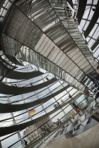 Germany, Berlin, Mitte, Reichstag building with glass dome deisgned by Norman Foster.