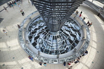 Germany, Berlin, Mitte, Reichstag building with glass dome deisgned by Norman Foster.